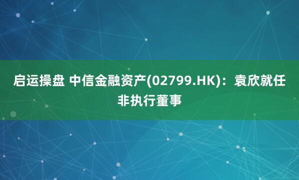 启运操盘 中信金融资产(02799.HK)：袁欣就任非执行董事